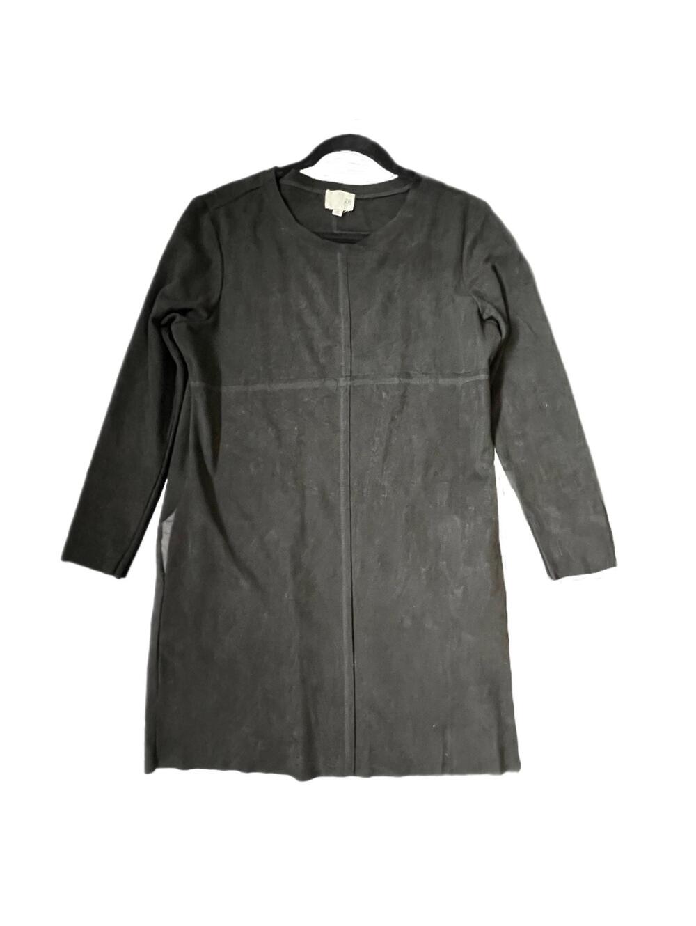 JOH Faux Suede Dress with Faux Leather Trim - L